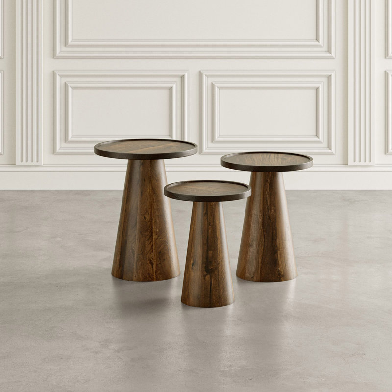 Joss & Main Jean Solid Wood Tray Top Pedestal Nesting Tables & Reviews | Wayfair